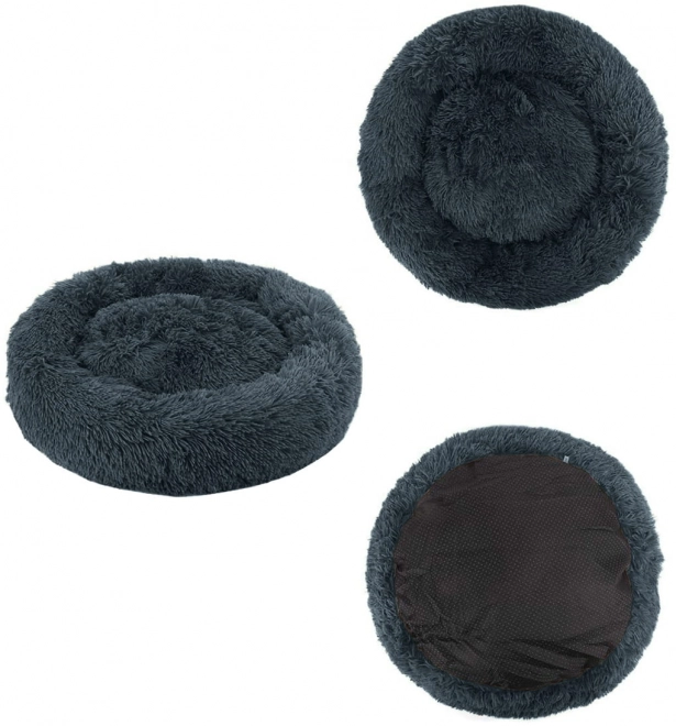 Universeel pluchen dierenbedje 60 cm - donkergrijs