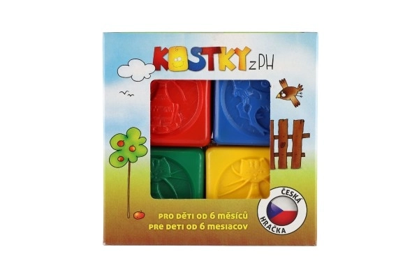 Kleurrijke plastic blokken voor kinderen met dierenmotieven, set van 8 stuks