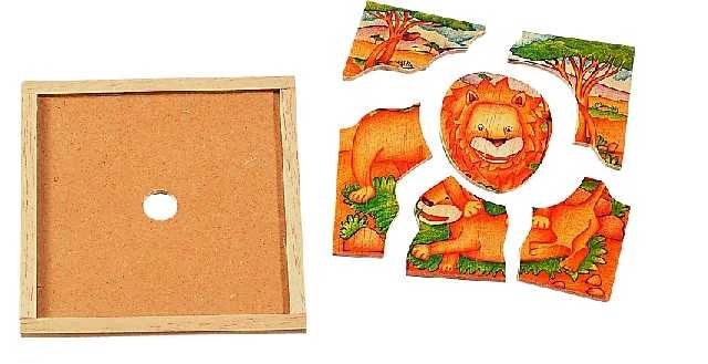 Houten puzzel leeuw uit de Safari-serie