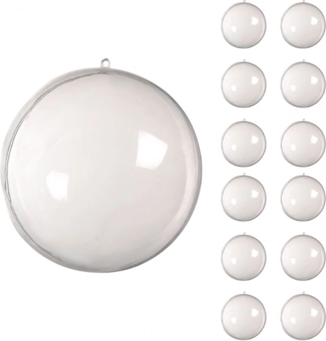 Transparante kunststof ballen voor decoratie 8 cm, onbreekbaar, set van 12 stuks