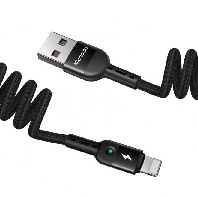 USB-Lightning-kabel, Mcdodo CA-6410, spiraalvormig, 1,8 m (zwart)