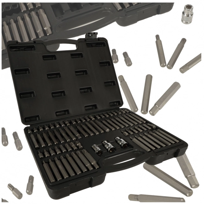 Set van korte en lange schroefbits + 3 adapters - 75 stuks