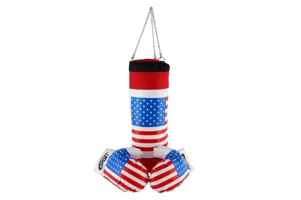 Boks zak + handschoenen in net 45x15cm
