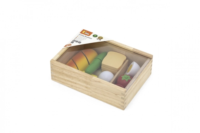 Houten ontbijdset om te snijden
