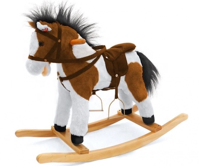 Brown-white rocking horse