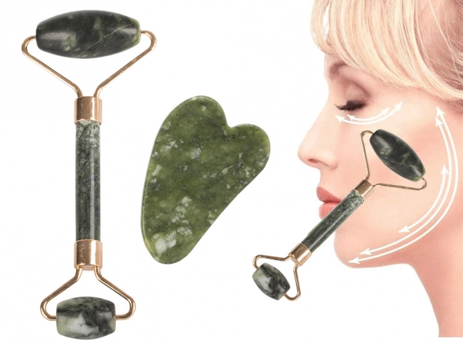Nefrit Gesichtsmassage Roller Set