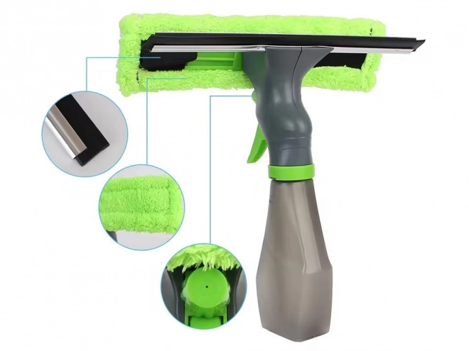 3-in-1 Glass and Mirror Cleaner with Microfiber Squeegee