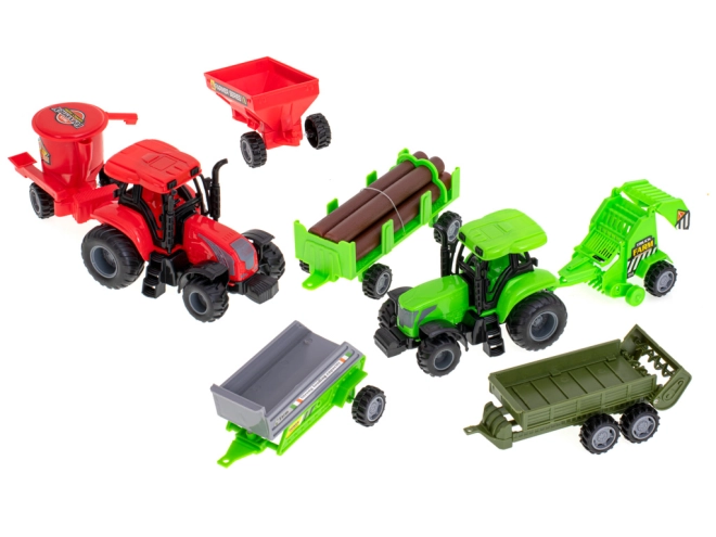 Two tractors with interchangeable trailers