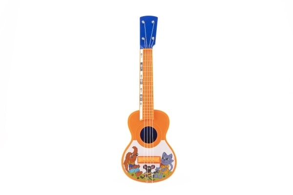 Plastic ukulele met diertjes 40 cm met plectrum