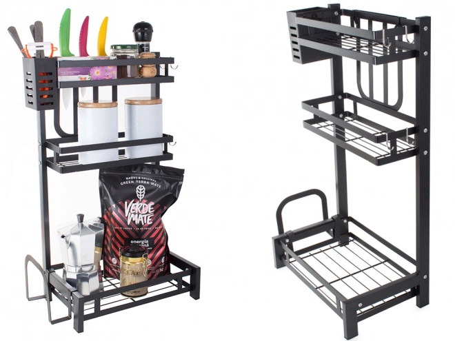Metalen drielaagse keukenorganizer