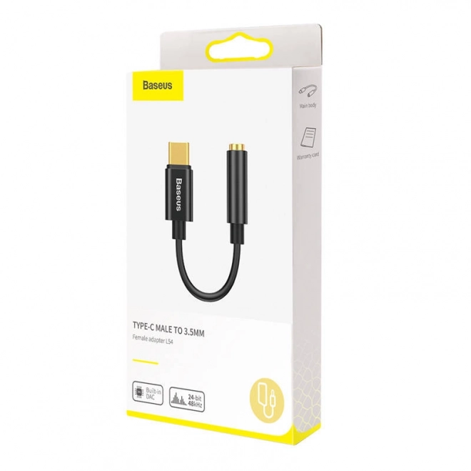 Baseus L54 USB-C mini-jack 3,5 mm geluidsadapter - zwart