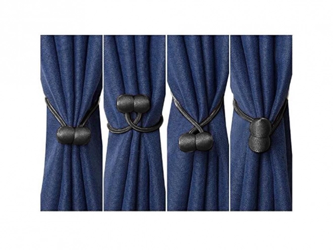 Decorative magnetic clips for curtains – Black