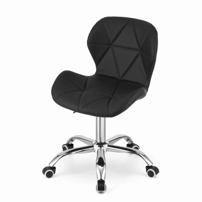Chaise de bureau pivotante avec dossier large, cuir écologique, noir