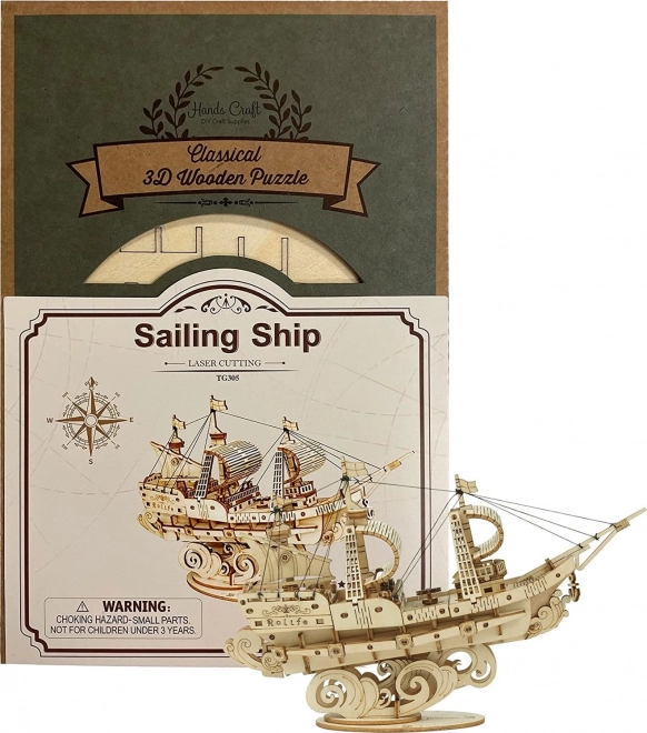 Zeilboot - 3D houten bouwpakket