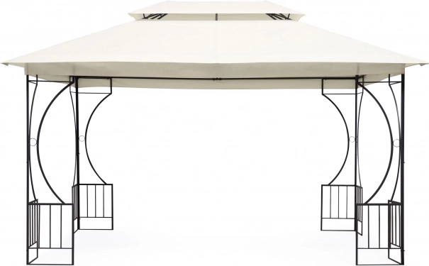 Gartenpavillon 3 × 4 m mit Reißverschluss-Seitenwänden, beige MULTIGARDEN