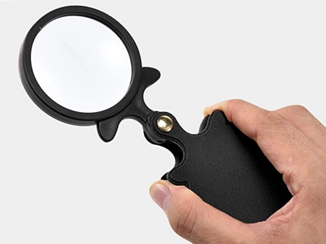 Folding Pocket Magnifier with Case and Lanyard