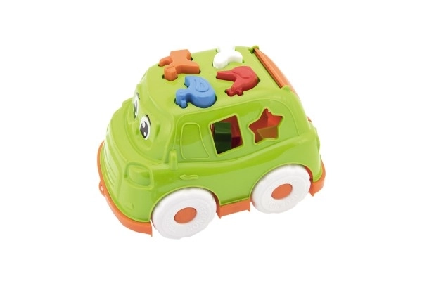Auto inlegspeelgoed plastic 24x17cm met mogelijkheid tot 3 kleuren - in net, 12m+