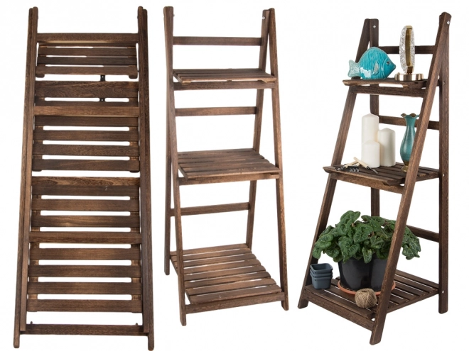 Houten ladderstandaard voor planten