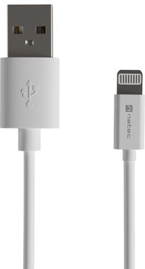 Natec Prati Lightning cable USB‑A 1 m MFi white
