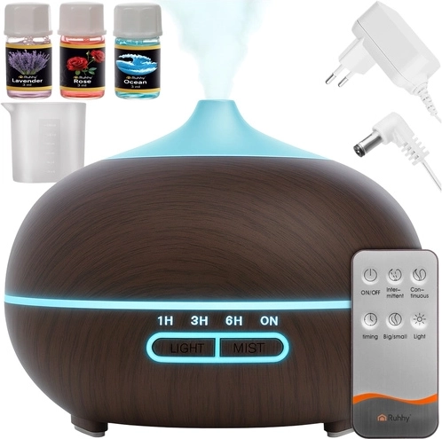 Ultrasonic Aroma Diffuser and Humidifier 400 ml with LED, Ionization and Remote Control