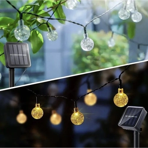 Solargirlande LED Kugeln 7m IP65