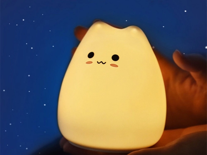 Kinder siliconen nachtlampje Kat RGB aanraak