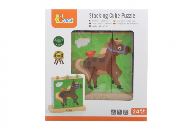 Viga Wooden Animal Puzzle Blocks