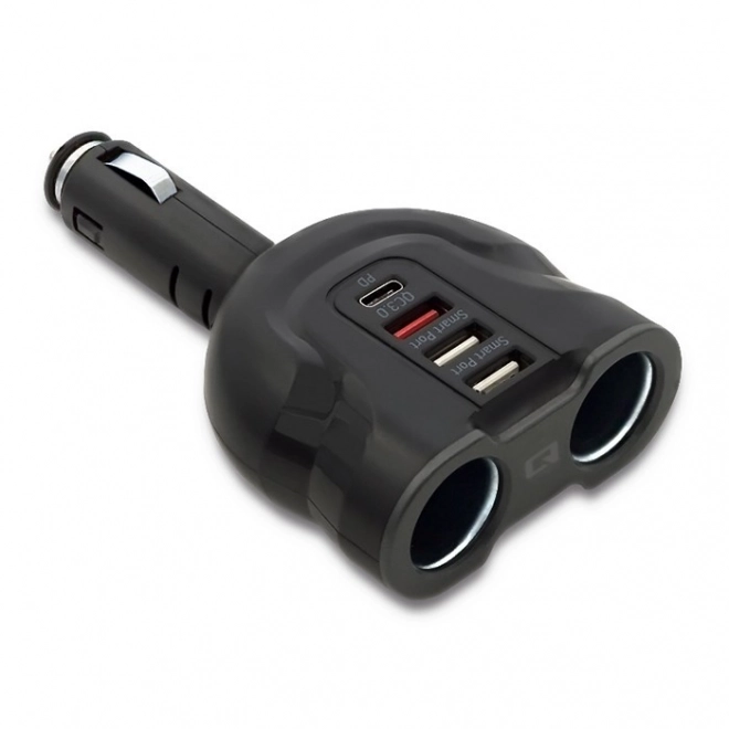Distribueur sigarettenaansteker 12-24V | 52W | 2,4A | 2xUSB | USB QC 3.0 | USB-C PD | 2x sigarettenaansteker stopcontact