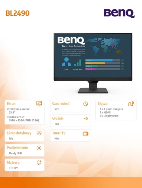 Moniteur 23,8'' BL2490 LED IPS HDMI