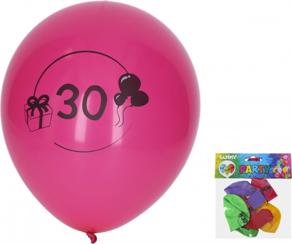 Inflatable Balloons 30 cm with Number 30 – Set of 5