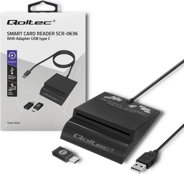 Lecteur intelligent de cartes à puce Qoltec