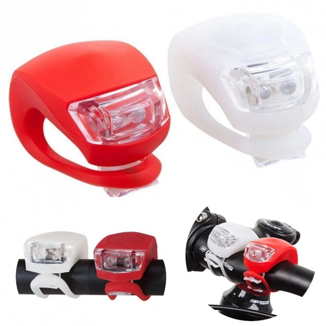 Silikon-Fahrradlichter - Vorder- und Rücklicht-LED-Set