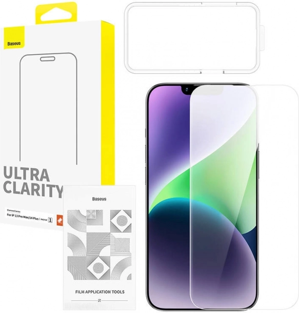 BASEUS OS Diamond Series HD Tempered Glass Screen Protector for iPhone 13 Pro Max / 14 Plus - Clear