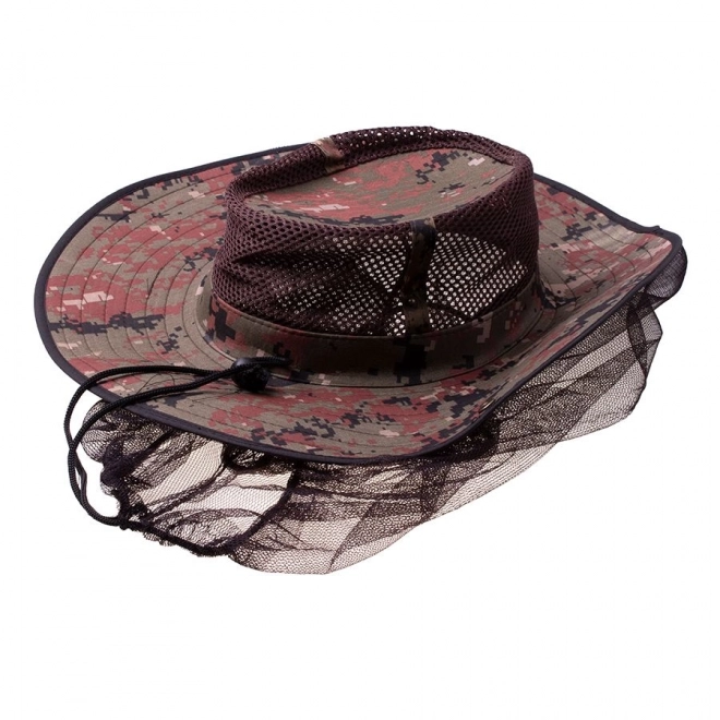 Mosquito Net Hat Red and Brown
