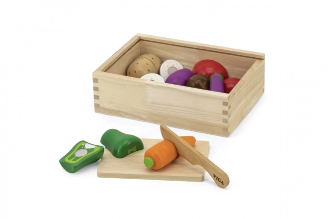 Houten snijset - groenten voor kinderen