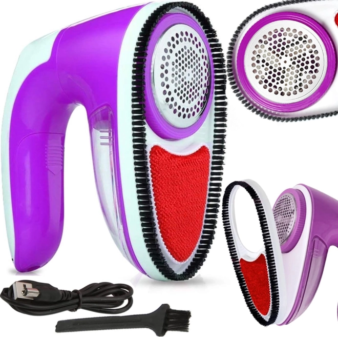 Rasoir anti-bouloches rechargeable pour vêtements avec brosse et support, charge USB