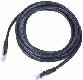 Câble patch catégorie 5e avec gaine noire 0,25 m