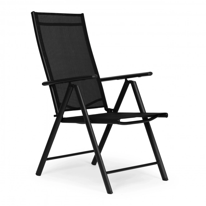 Set van 2 opvouwbare stalen tuinstoelen met verstelbare rugleuning ModernHome - zwart