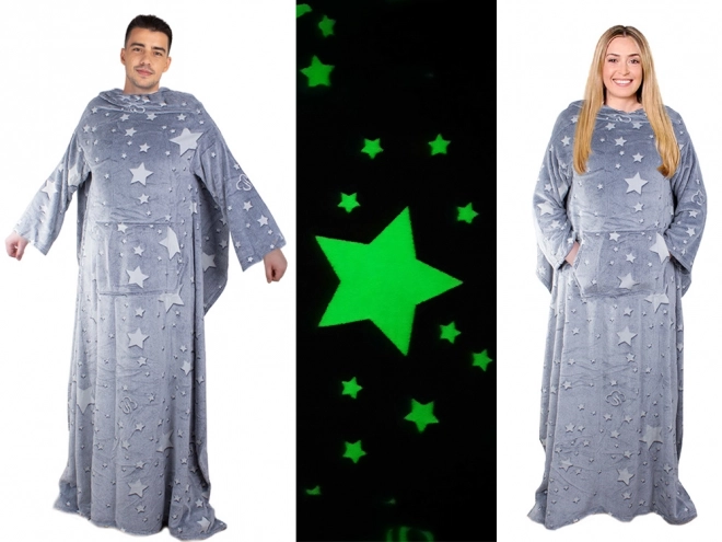 Fleece Blanket with Sleeves – Glows in the Dark