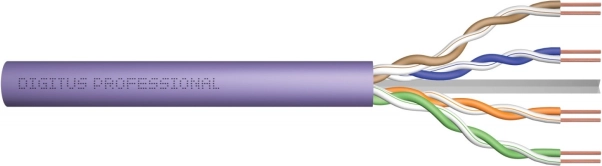 Câble téléinformatique d’installation DIGITUS Cat. 6 U/UTP 100 m Violet