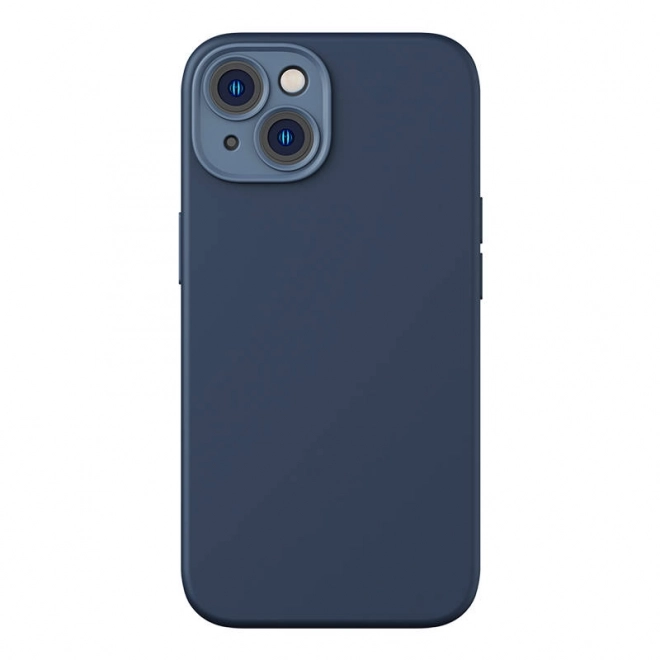 Magnetische hoes en set gehard glas voor iPhone 14 Plus - Baseus Liquid Silica blauw