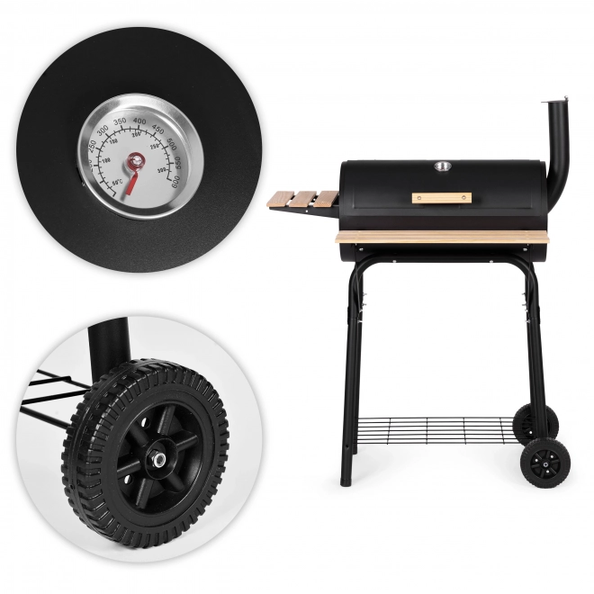 Grote tuinbarbecue met thermometer en schoorsteen