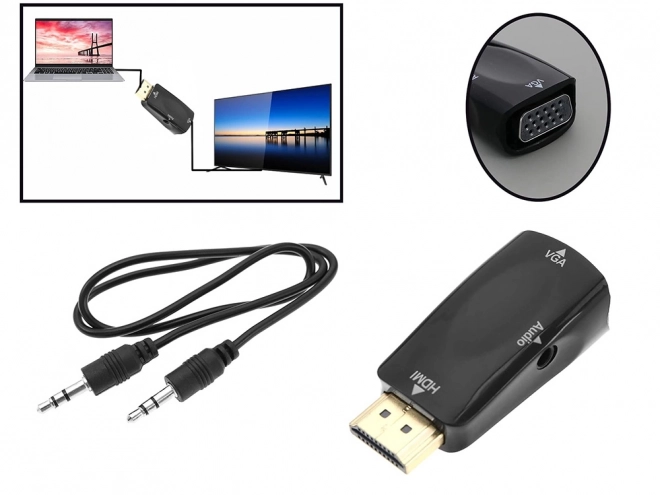 Converter van HDMI naar VGA met audio-uitgang