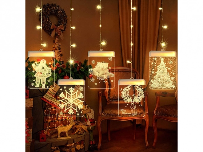 Kerst 3D glazen raamdecoratie