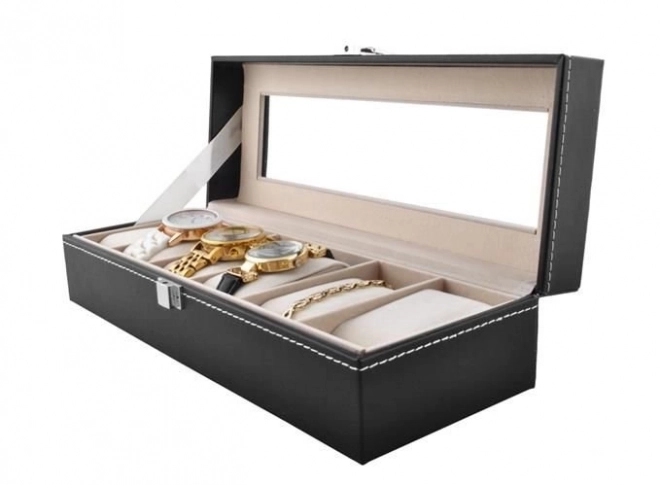 Watch And Jewelry Organizer With 6 Compartments