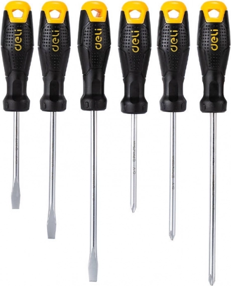 Set precisieschroevendraaiers met magnetische punten DELI TOOLS, 6 stuks