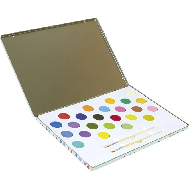 Acrylverf met metalen doos