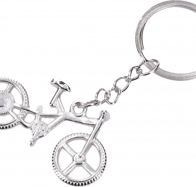 Silver bike-shaped keychain