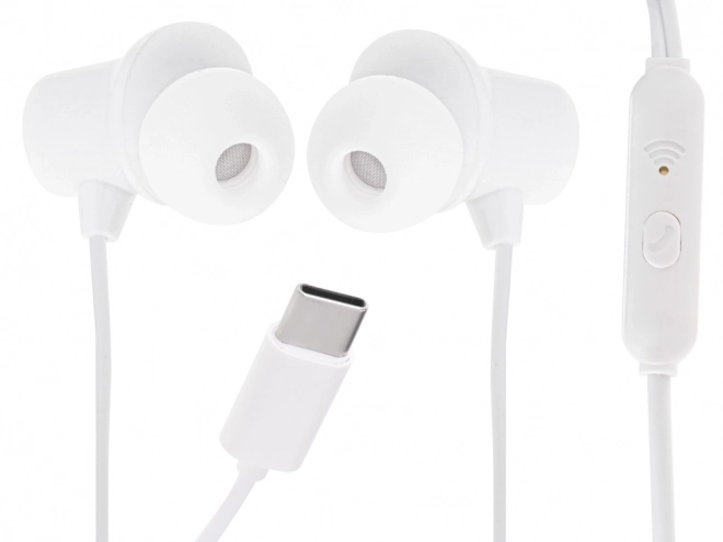 Witte bedrade oordopjes met microfoon type c EP42