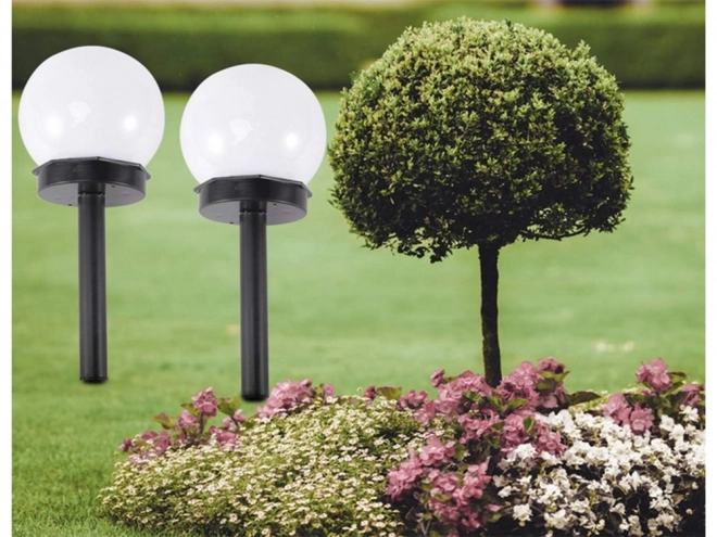 Solar-Gartenlampen Rund Weiß 4er Set